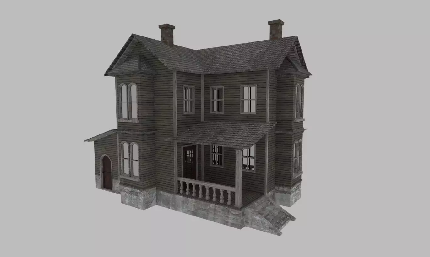 Old House Low-Poly 3D Model Free low-poly 3D model_0
