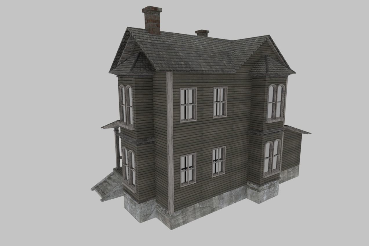 Old House Low-Poly 3D Model Free low-poly 3D model_1