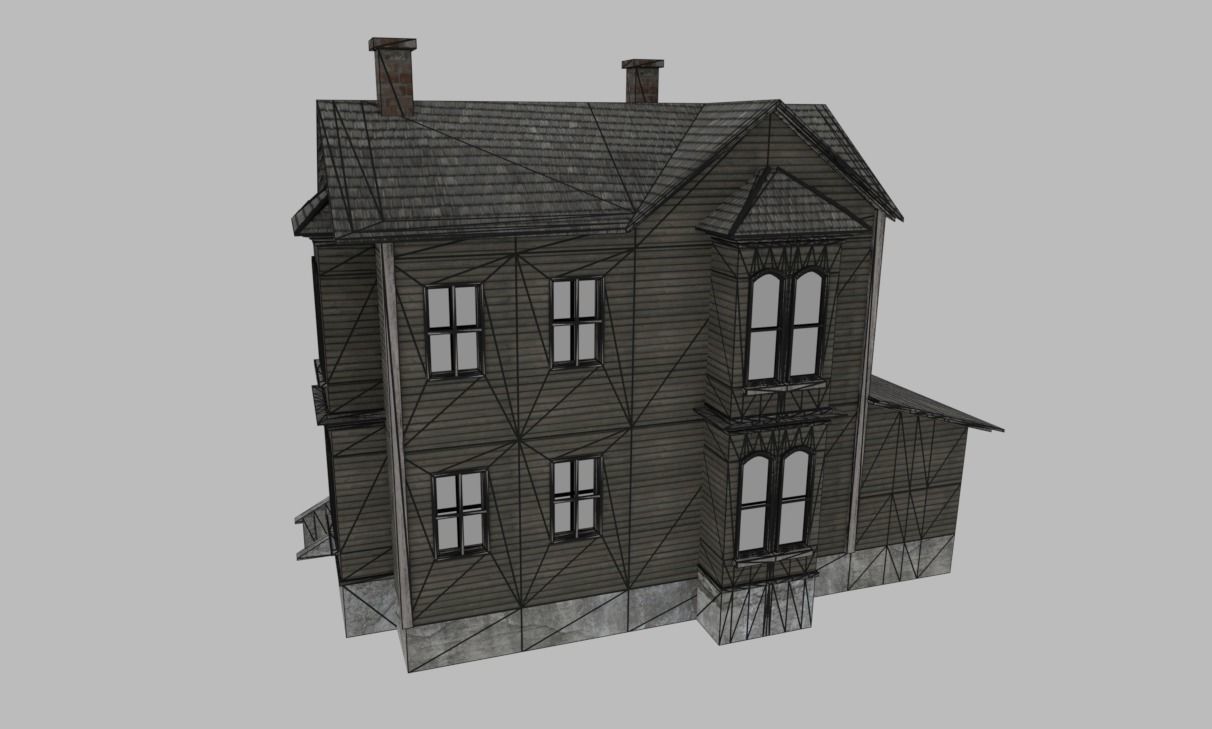 Old House Low-Poly 3D Model Free low-poly 3D model_8