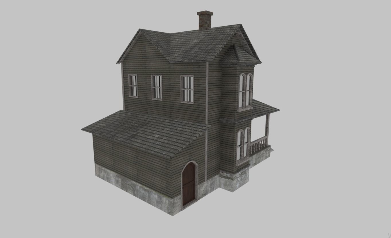 Old House Low-Poly 3D Model Free low-poly 3D model_2