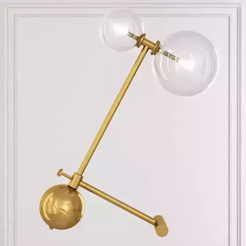 Restoration Hardware Glass Globe Mobile BOOM TABLE LAMP brass