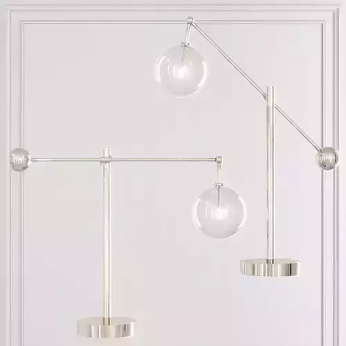 RH Glass Globe Mobile LEVER TABLE LAMP Nickel