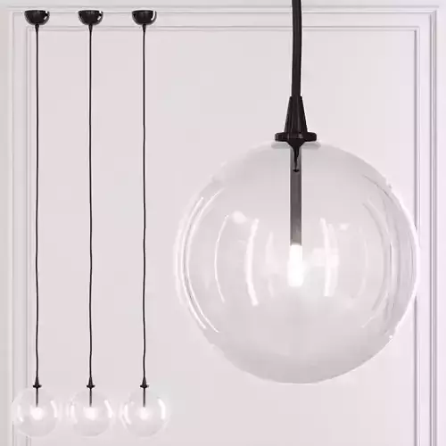 Glass Globe mobile PENDANT 8 Black