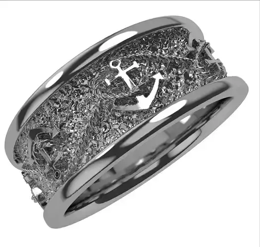 Nautical Wedding Band 3D print model