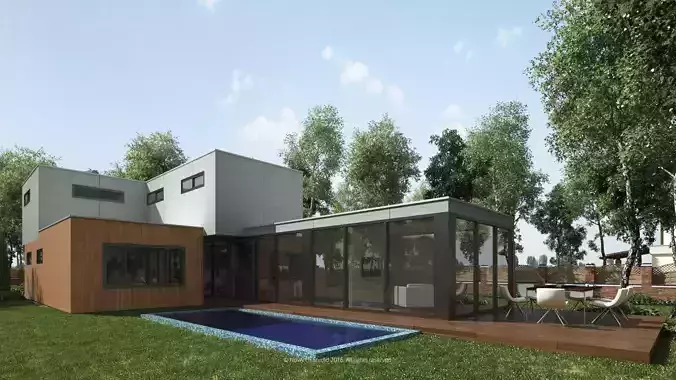 Arce Modern Residential Villa Revit Model