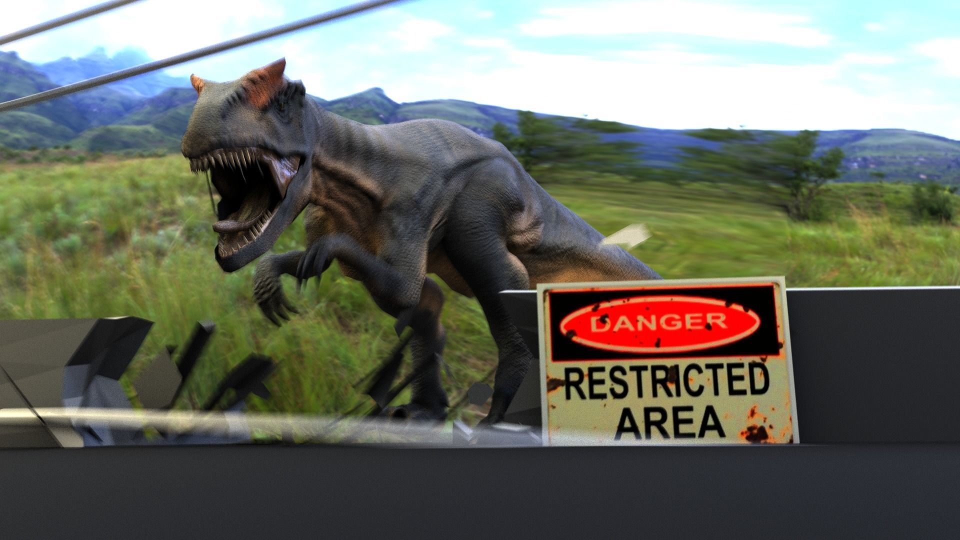 Allosaurus Rigged And Animated Low-poly 3D model_5