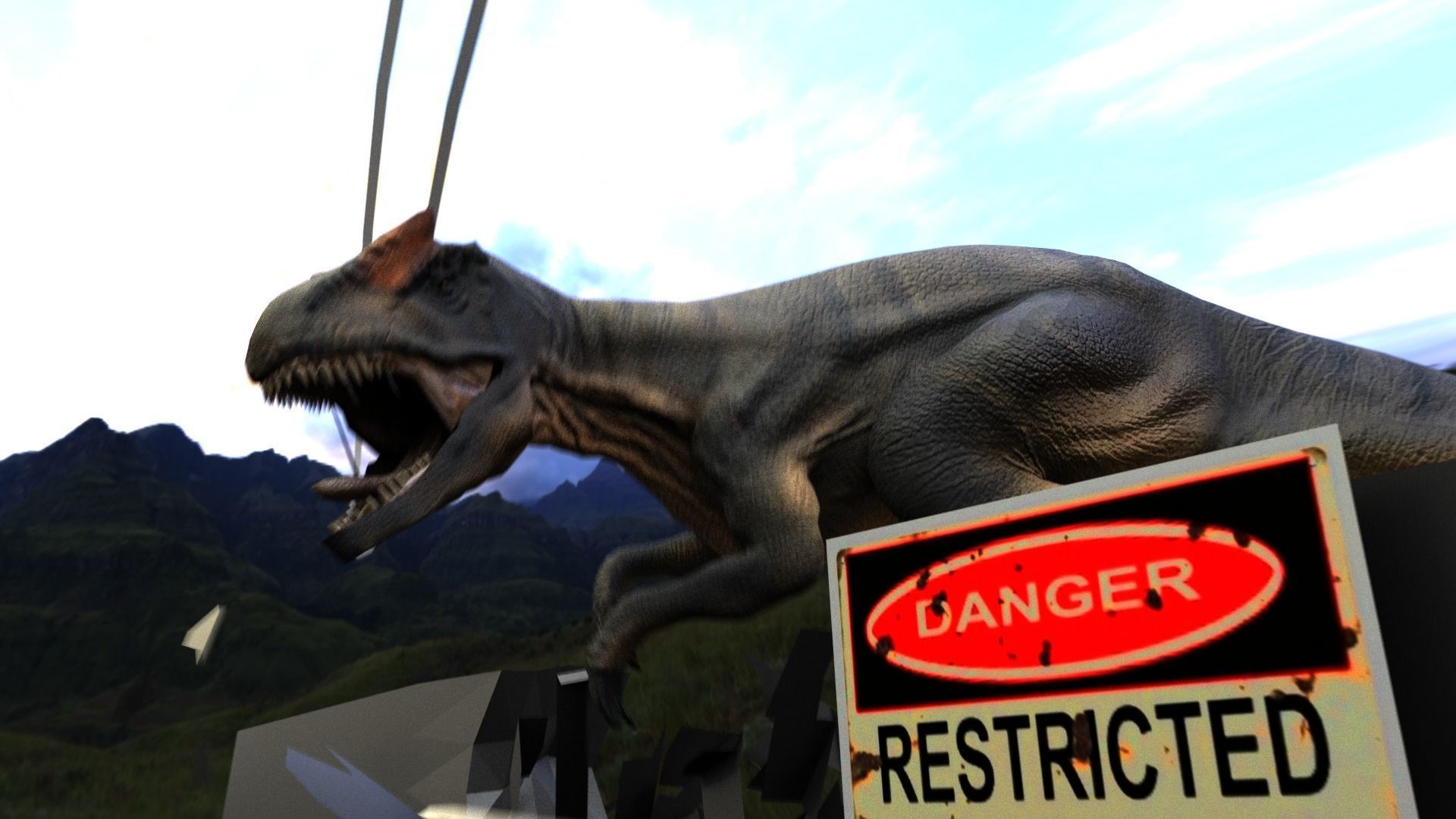Allosaurus Rigged And Animated Low-poly 3D model_2
