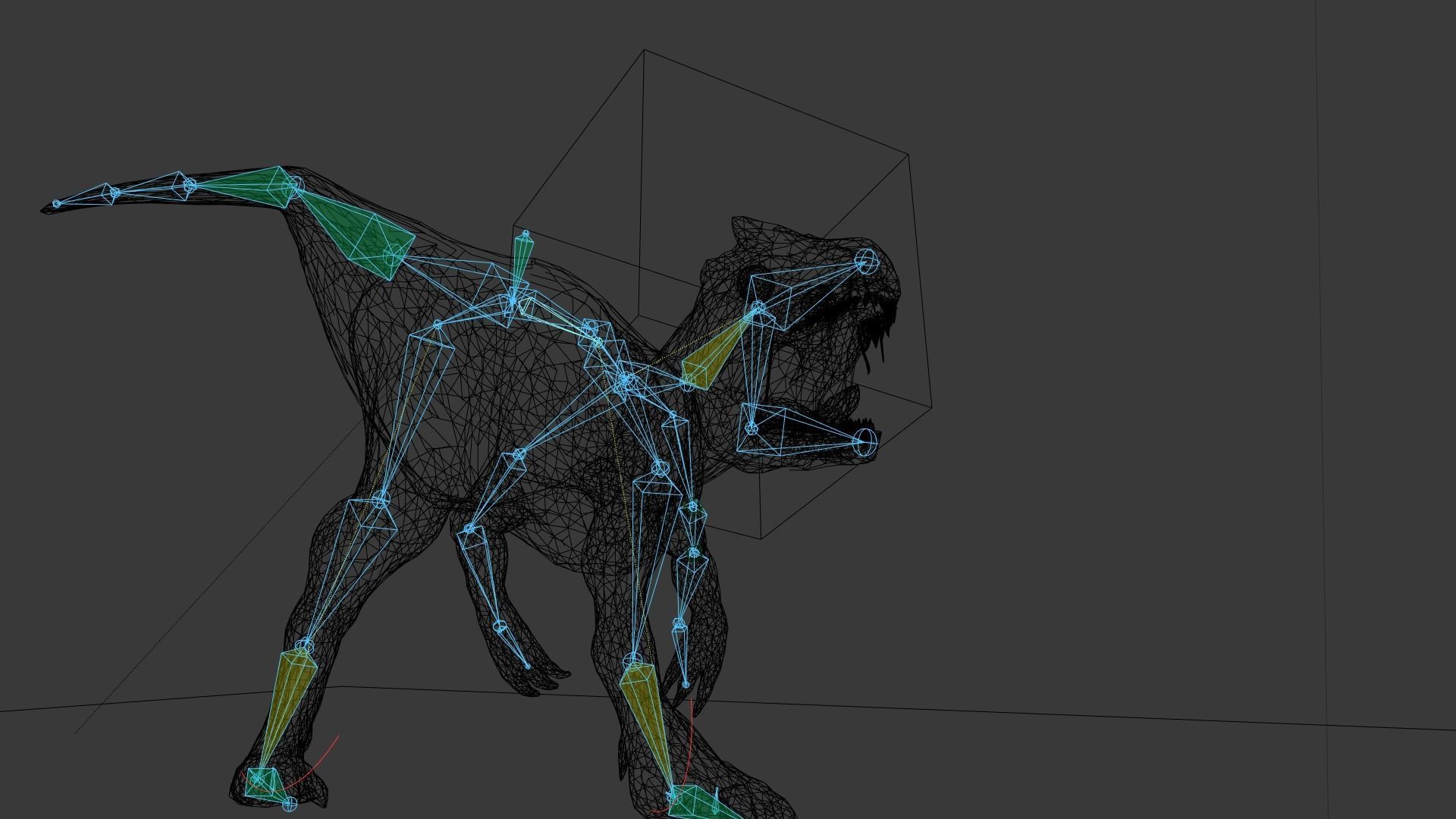 Allosaurus Rigged And Animated Low-poly 3D model_13