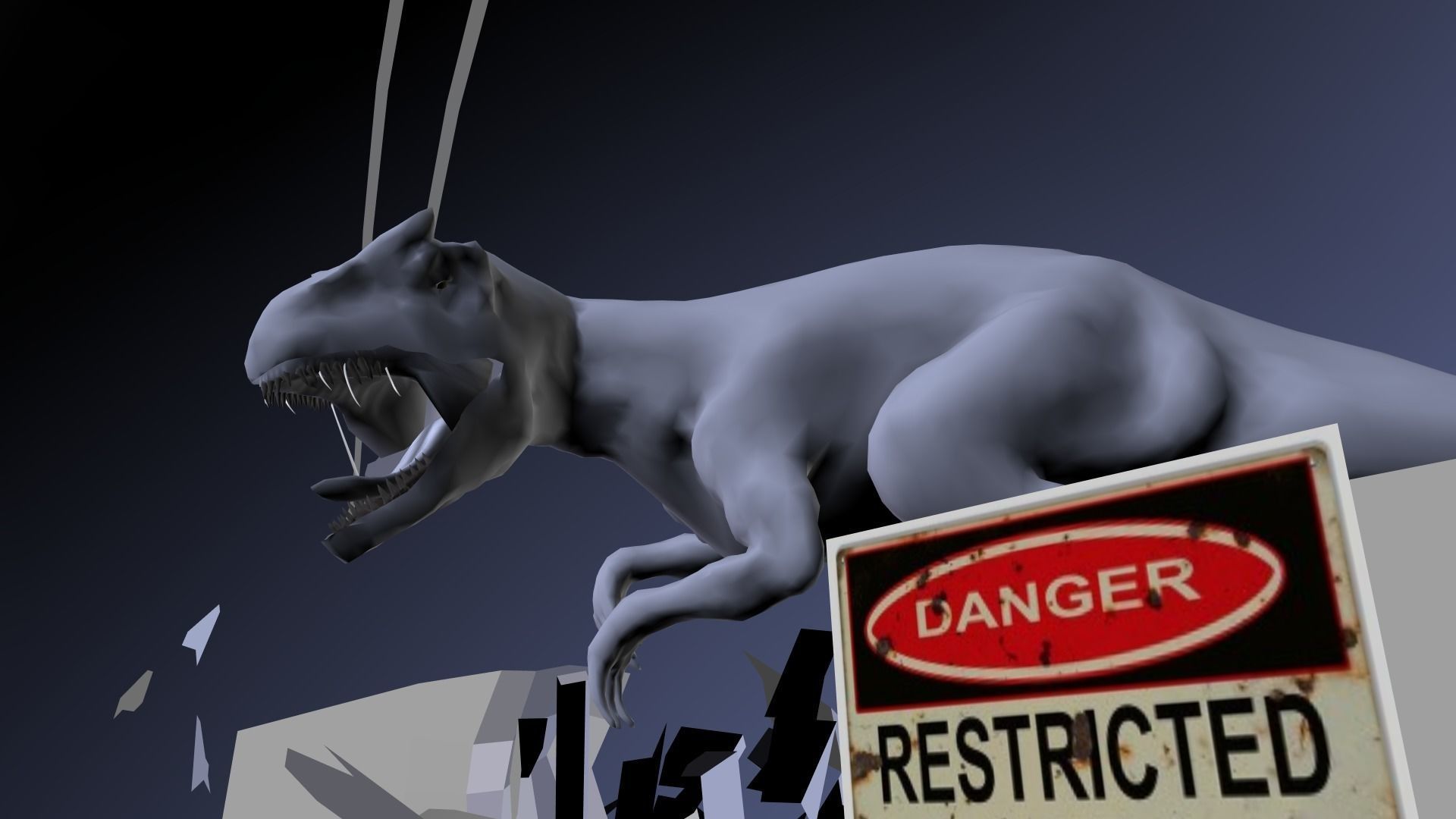 Allosaurus Rigged And Animated Low-poly 3D model_4