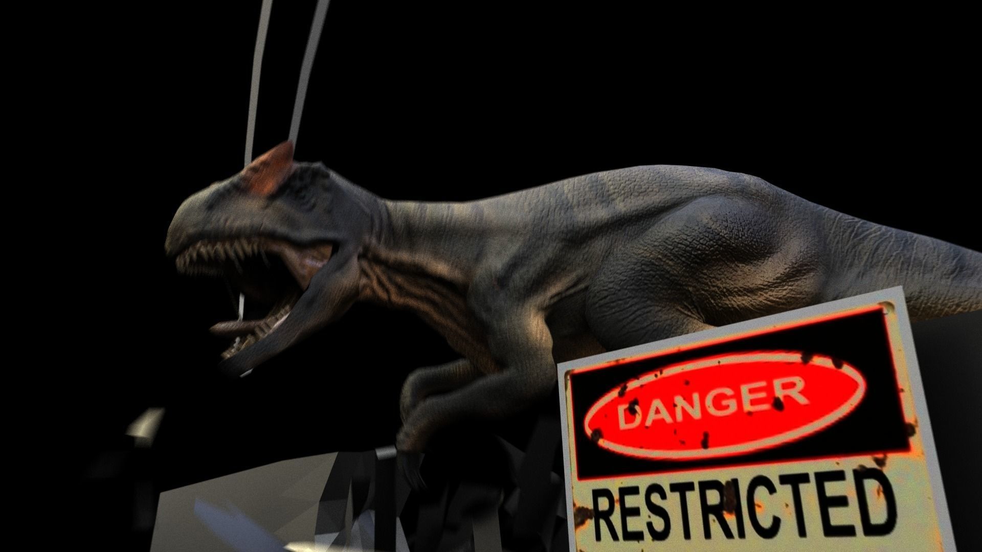 Allosaurus Rigged And Animated Low-poly 3D model_3