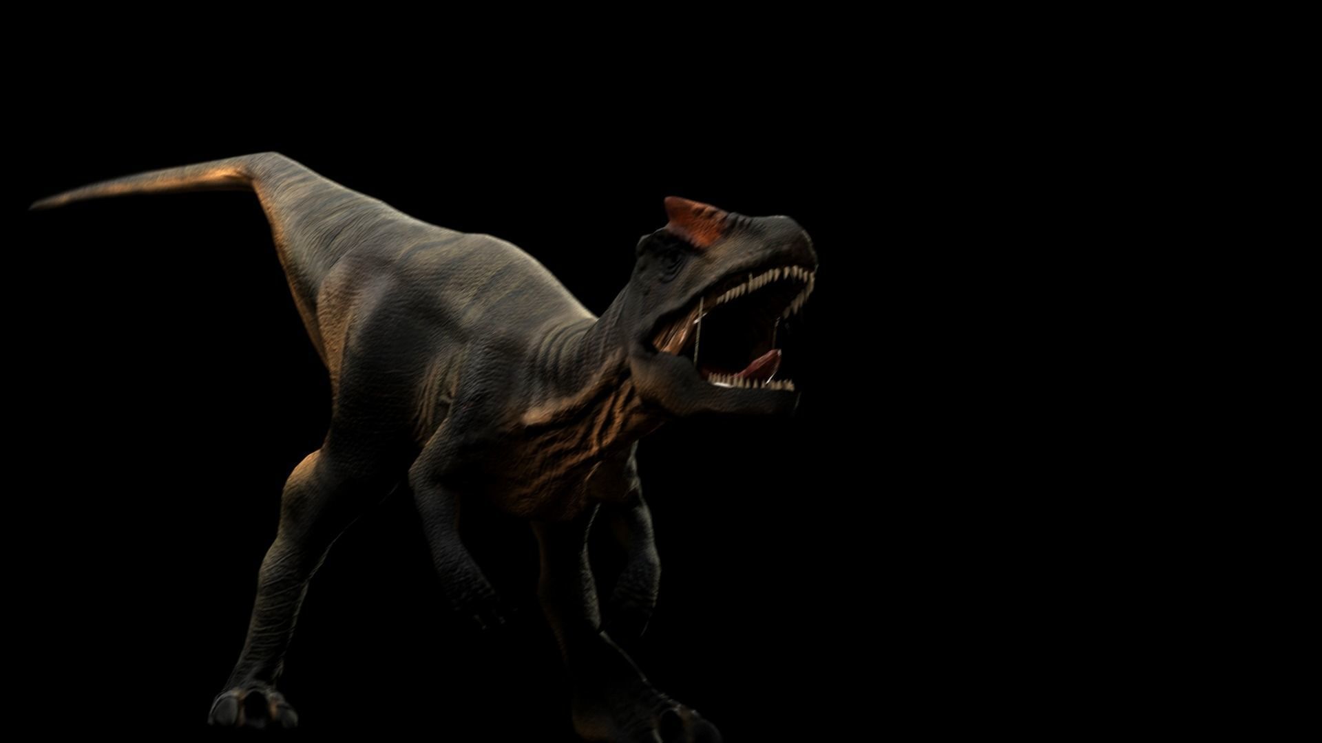 Allosaurus Rigged And Animated Low-poly 3D model_16