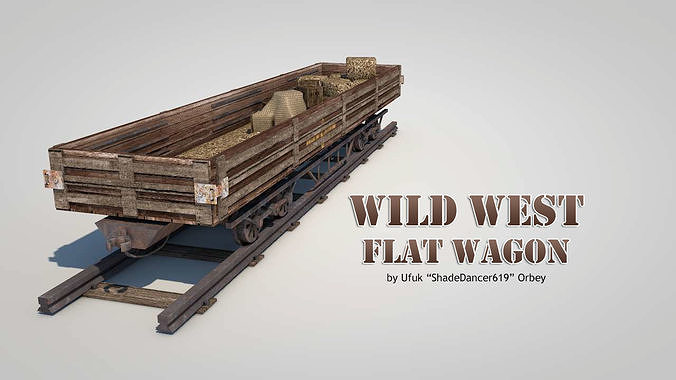 Wild West Flat Wagon 3D model