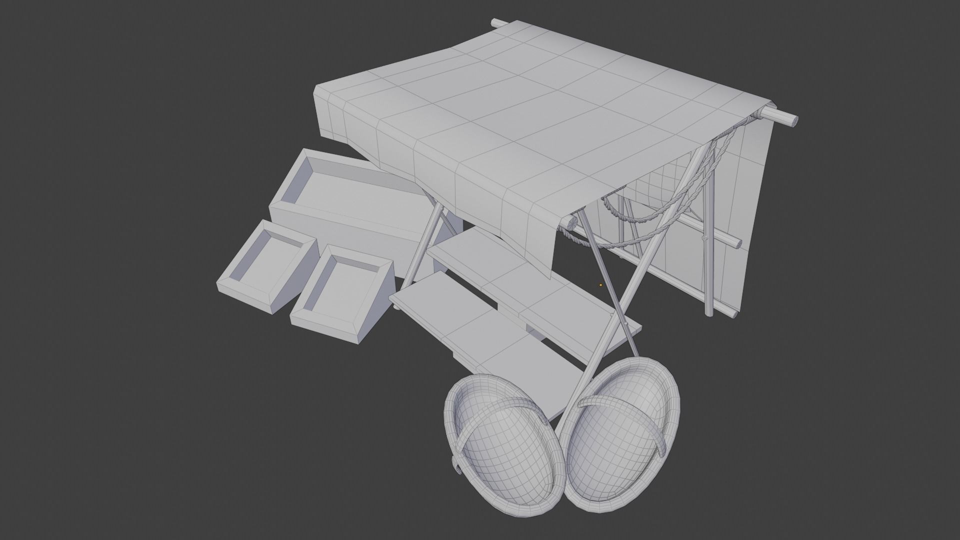 Medieval Market Stand 3D model_5