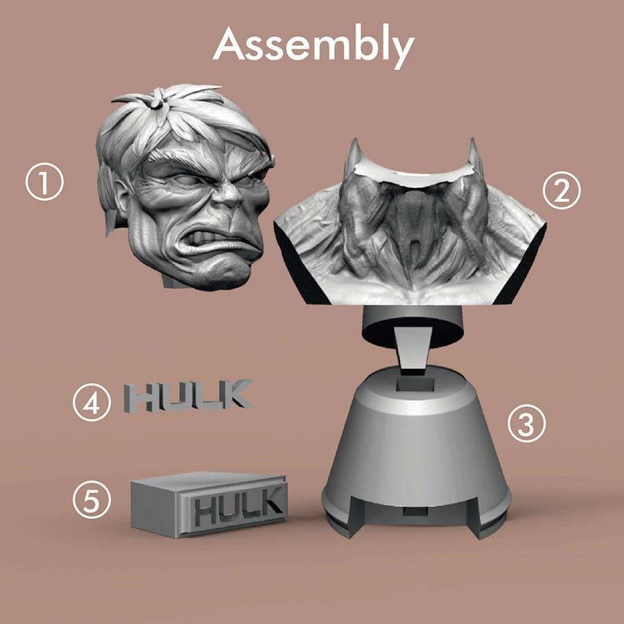 HULK BUST 3D print model_3