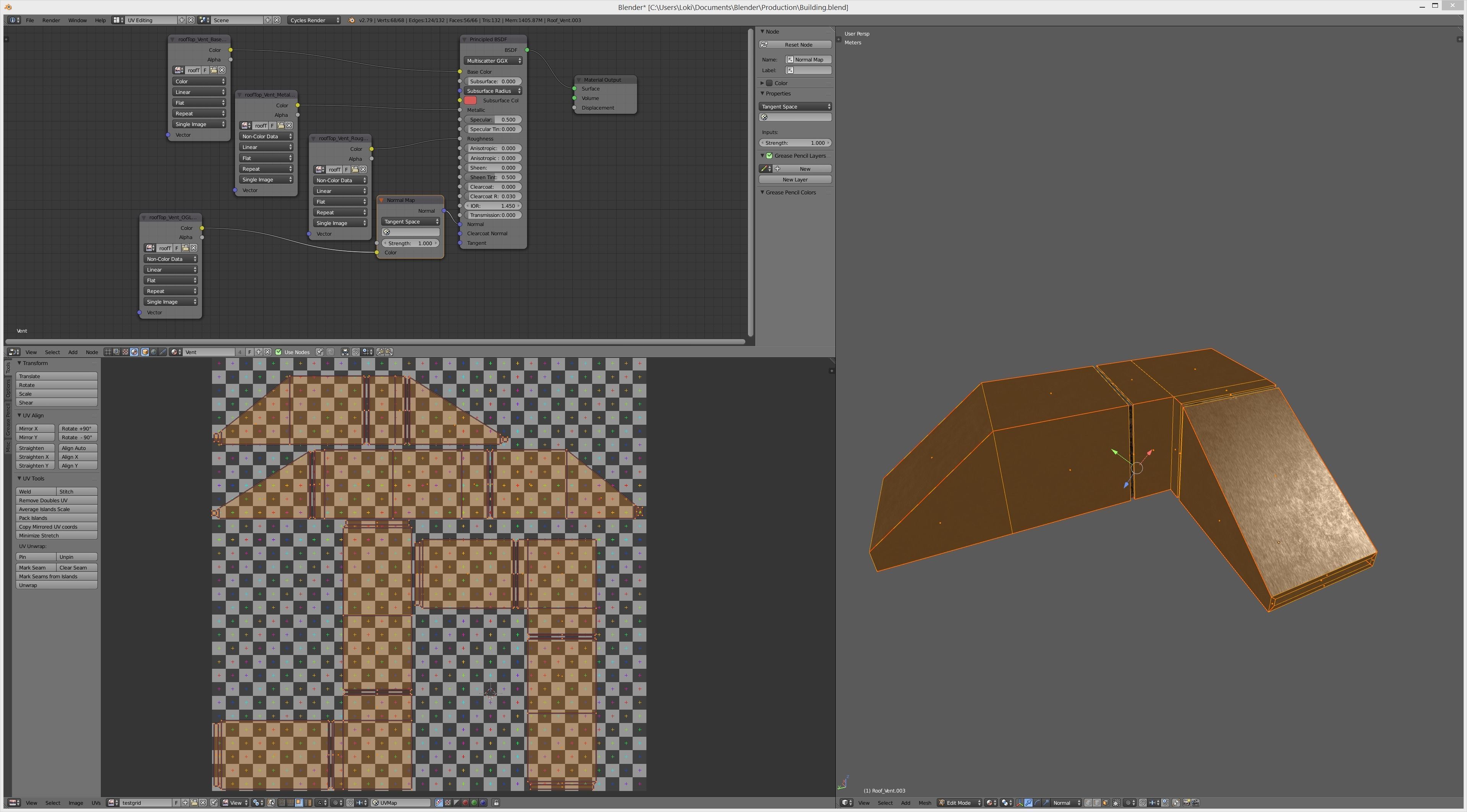 Four Modern Buildings  Low-poly 3D model_19