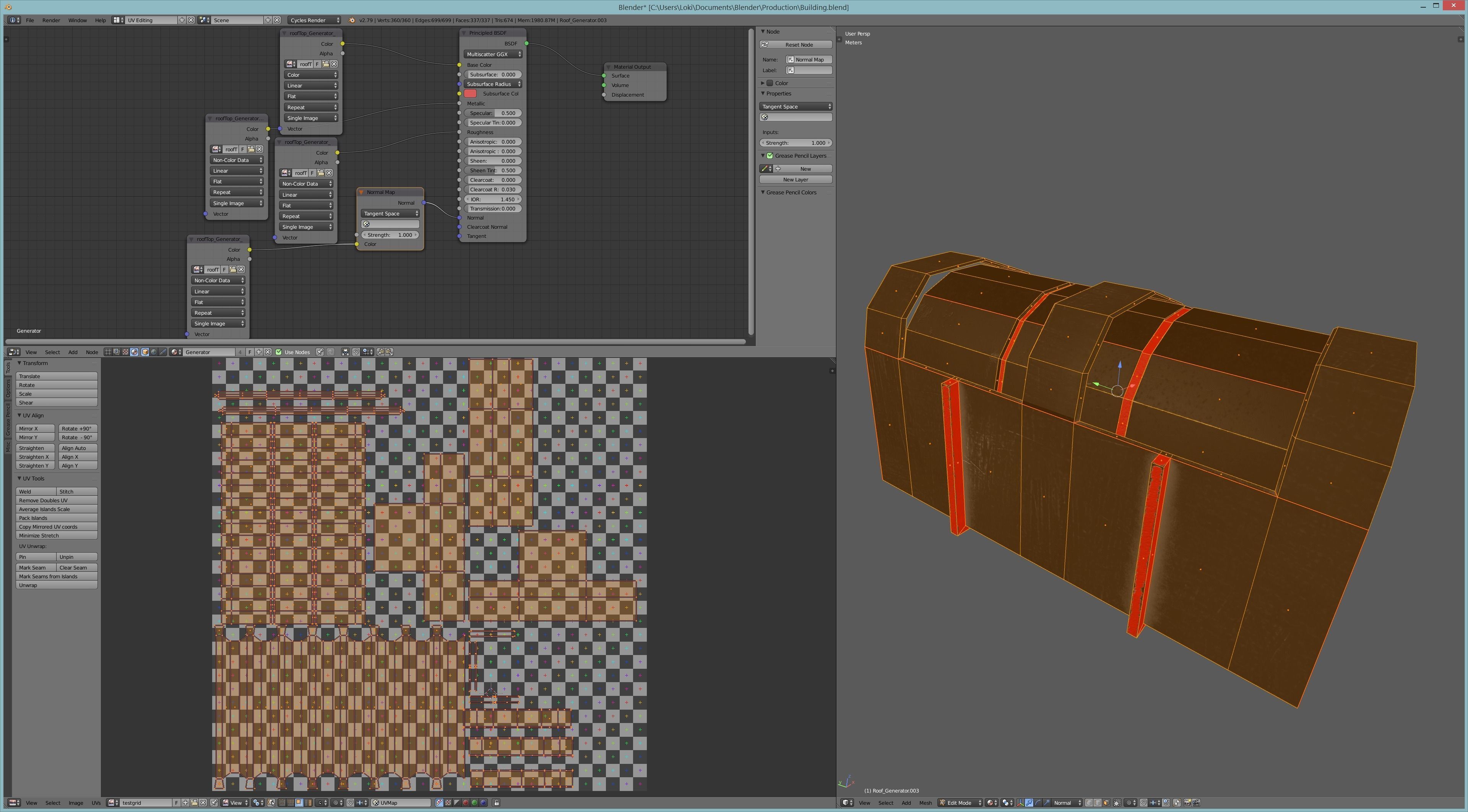 Four Modern Buildings  Low-poly 3D model_15
