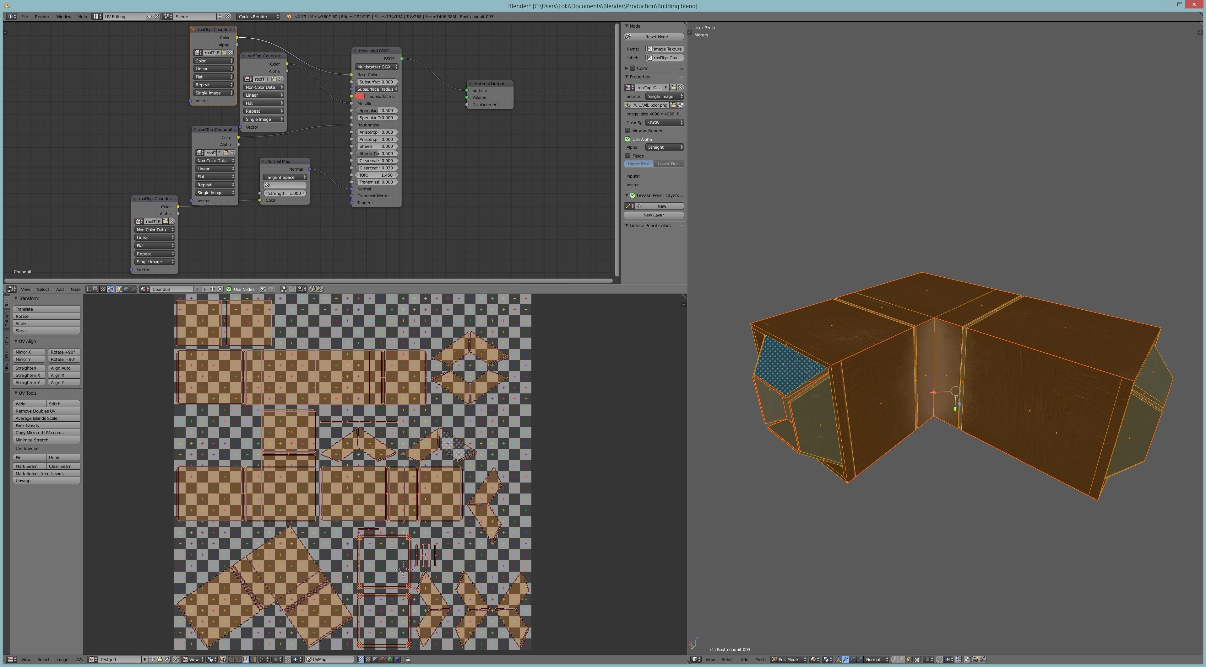 Four Modern Buildings  Low-poly 3D model_18