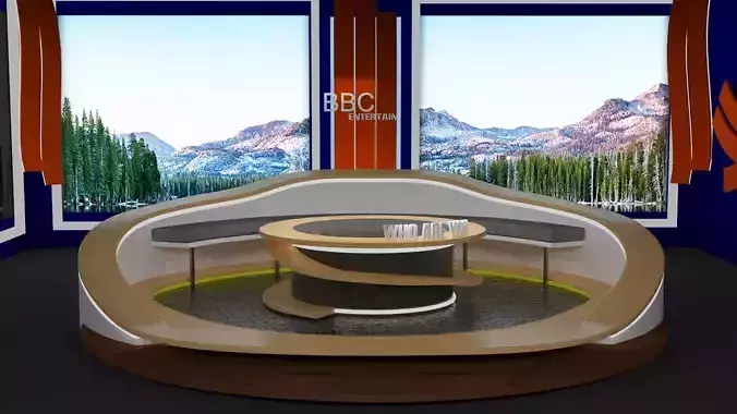 Talk show virtual set 3D model