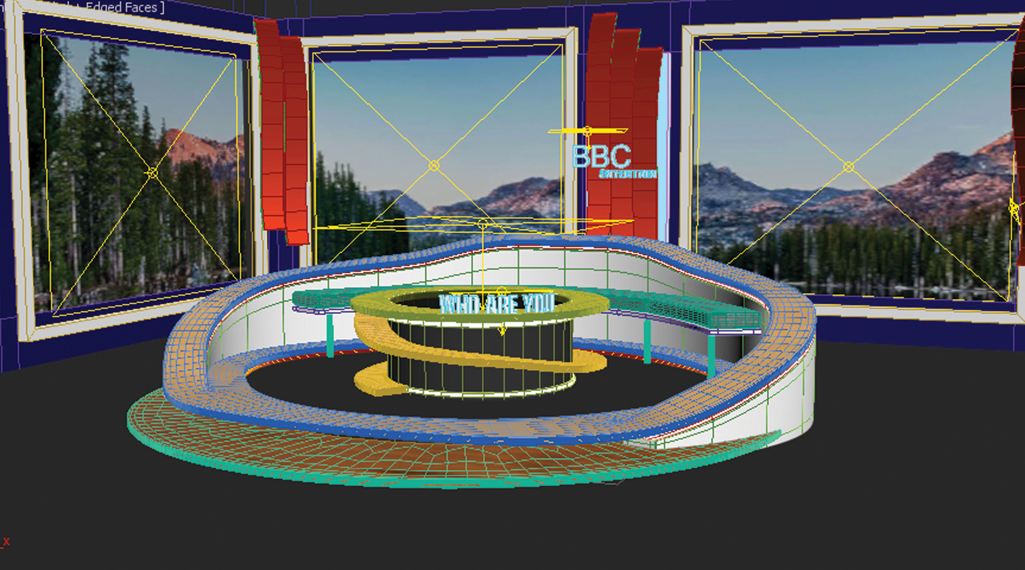 Talk show virtual set 3D model_7