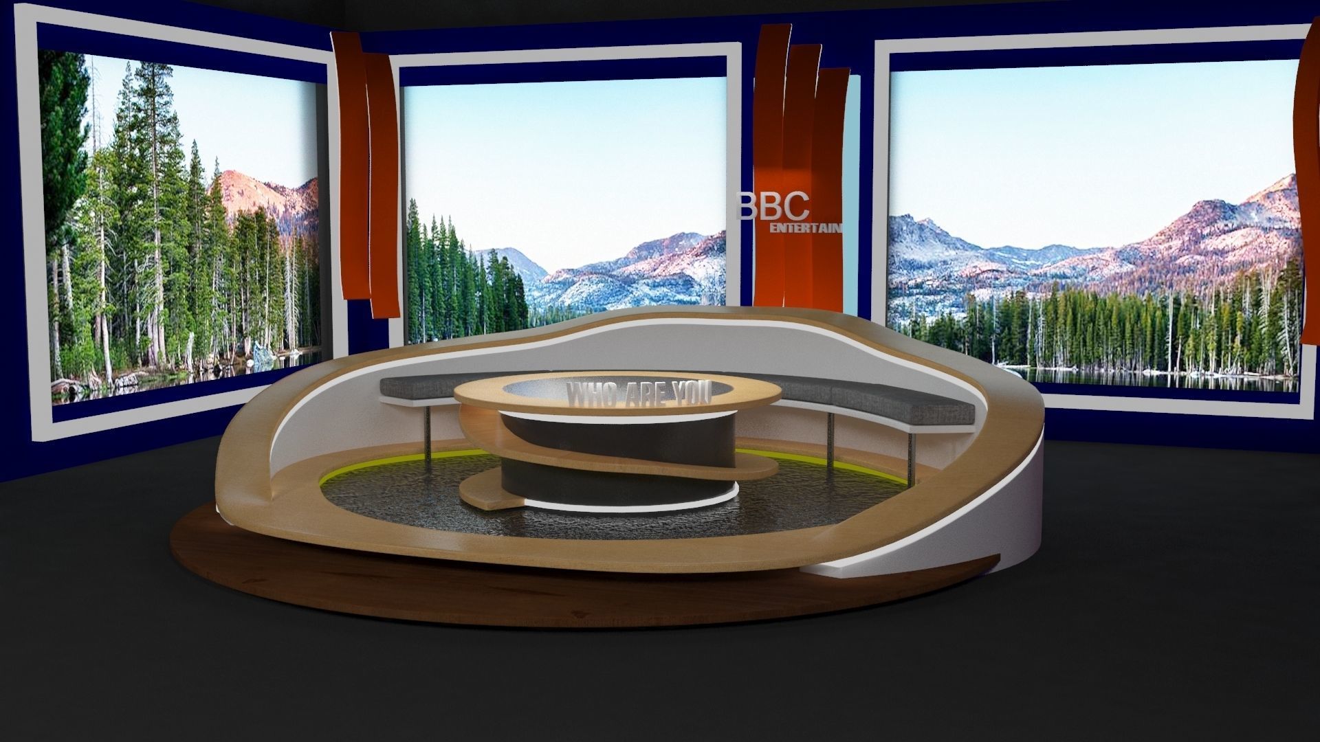 Talk show virtual set 3D model_5