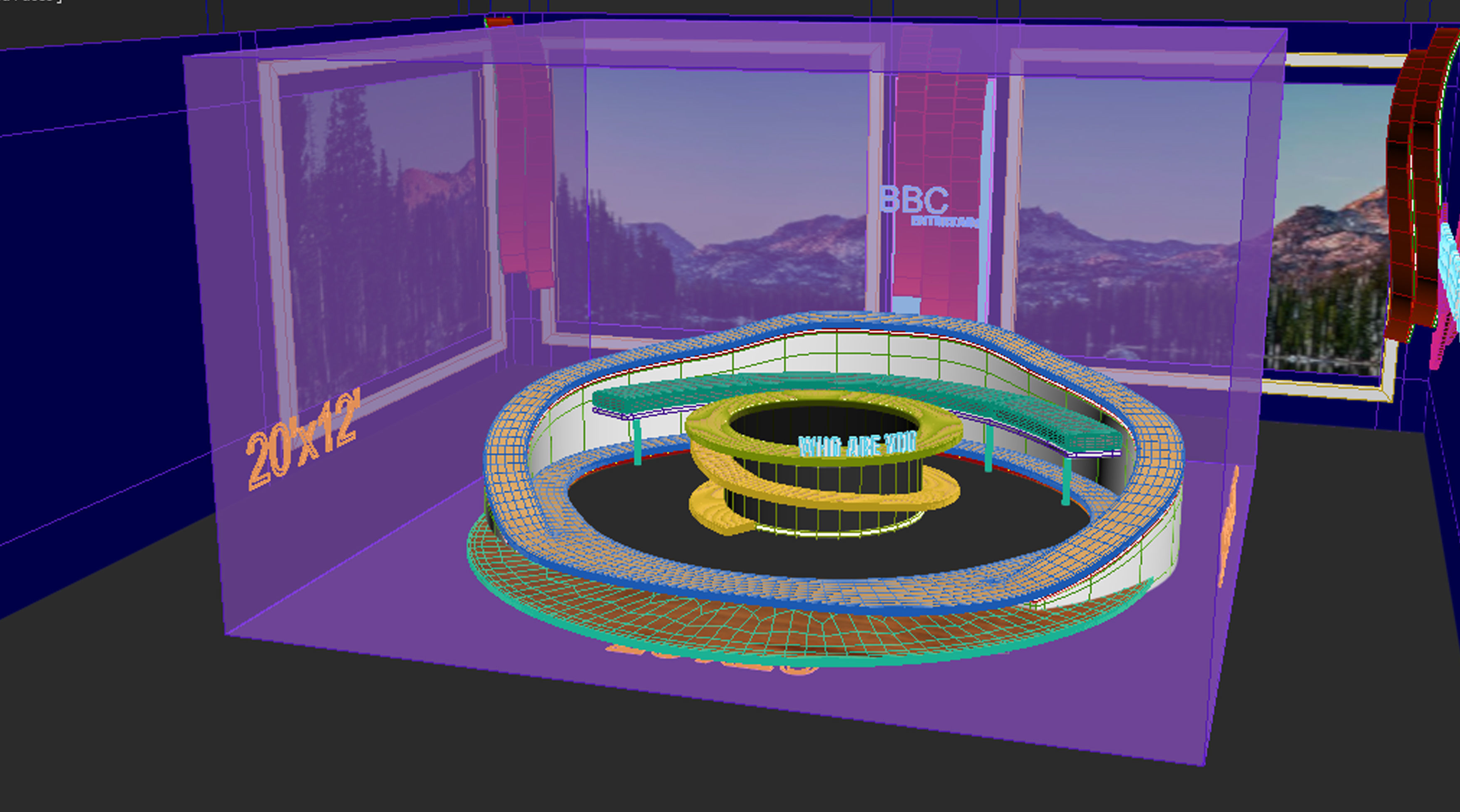 Talk show virtual set 3D model_4