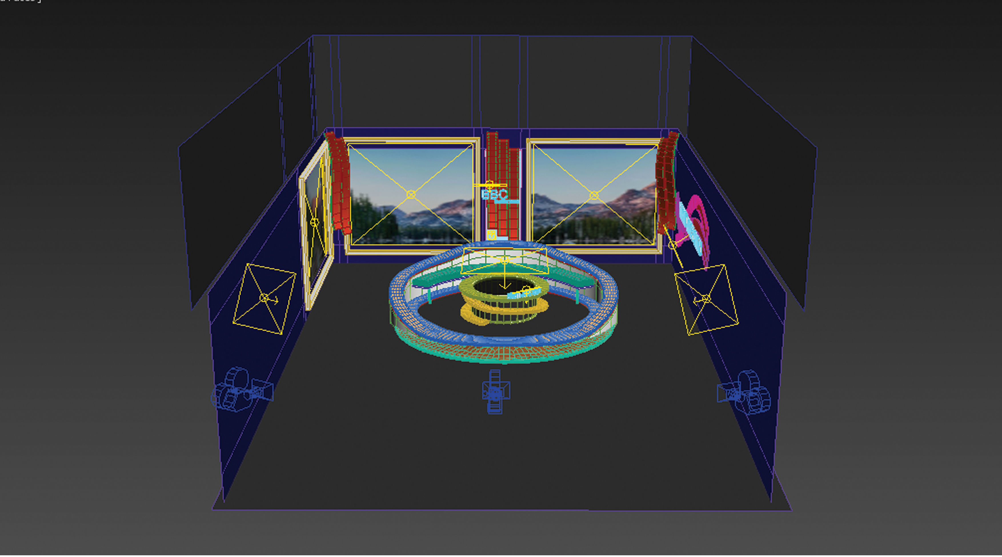 Talk show virtual set 3D model_9