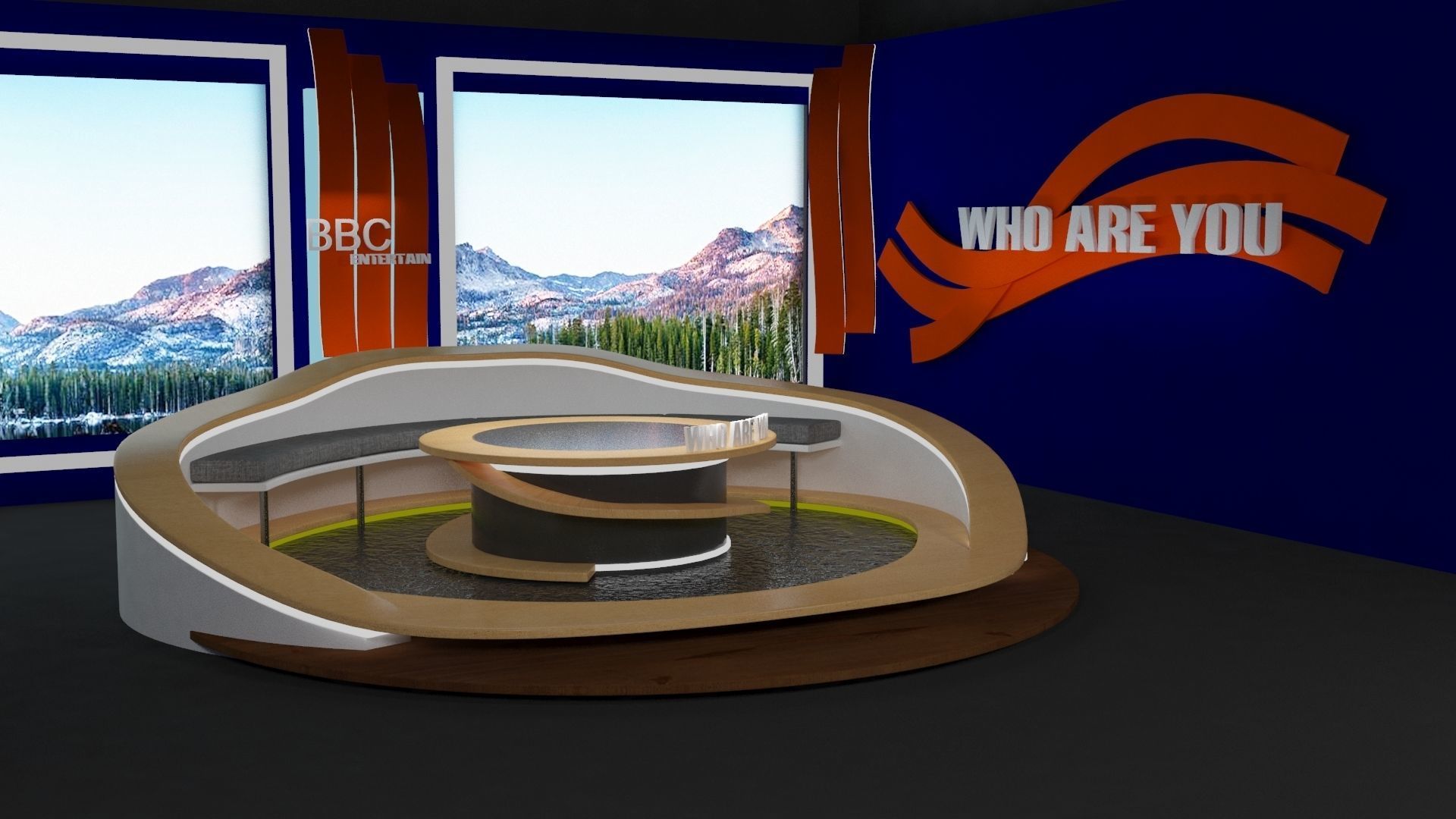 Talk show virtual set 3D model_3