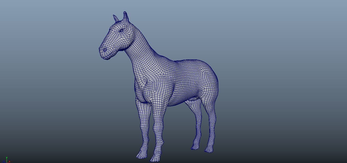 3D Horse Model Low-poly 3D model_3