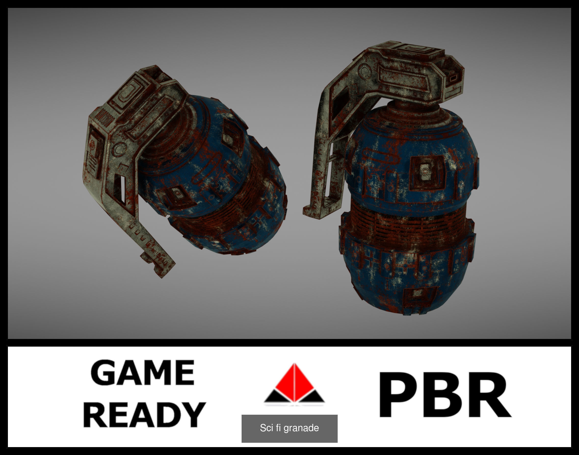 Granade Low Poly PBR grenade 3D Model Collection_6