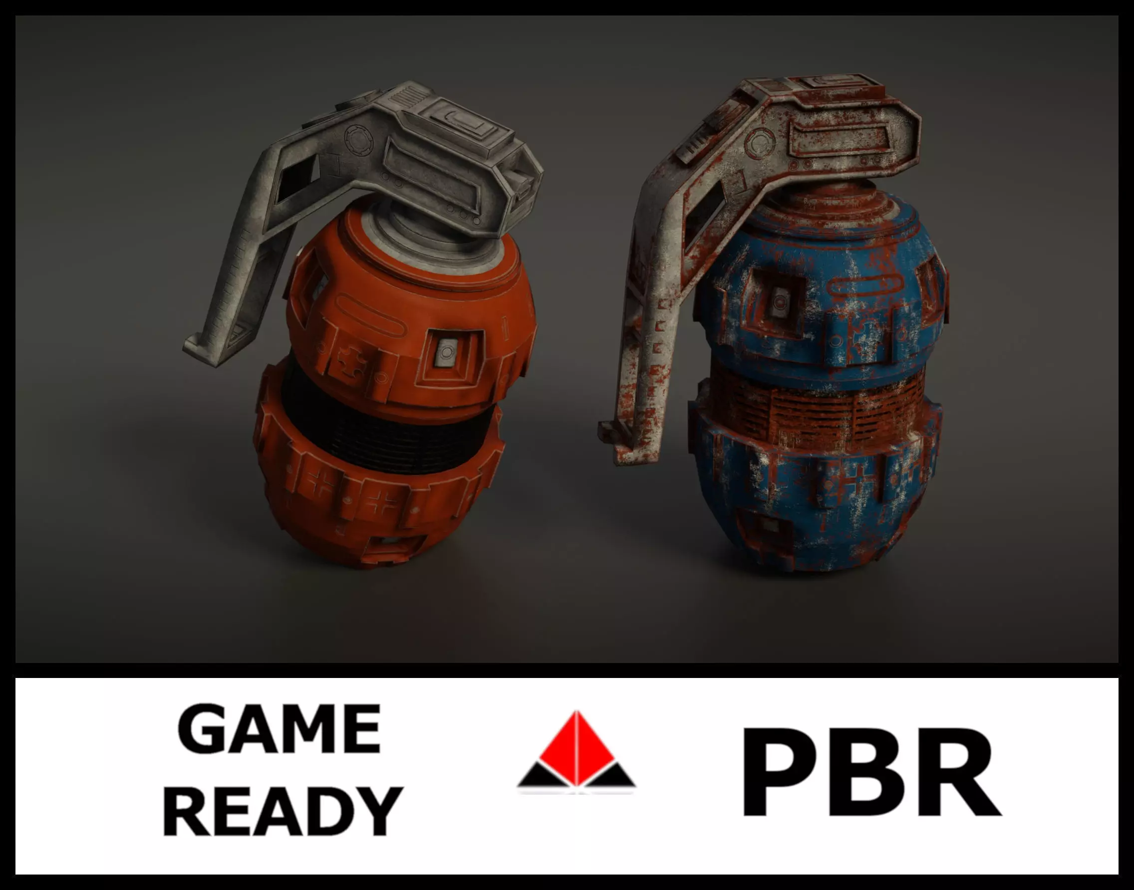 Granade Low Poly PBR grenade 3D Model Collection_0