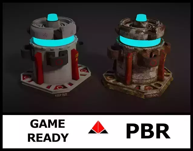 Force field Generator Pack Low-poly 3D model
