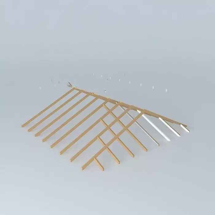 Industrial detail roof made of wooden planks Free 3D model
