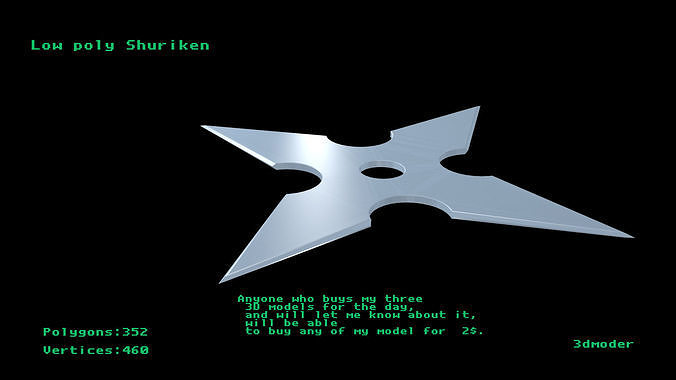 Low poly Shuriken Low-poly 3D model
