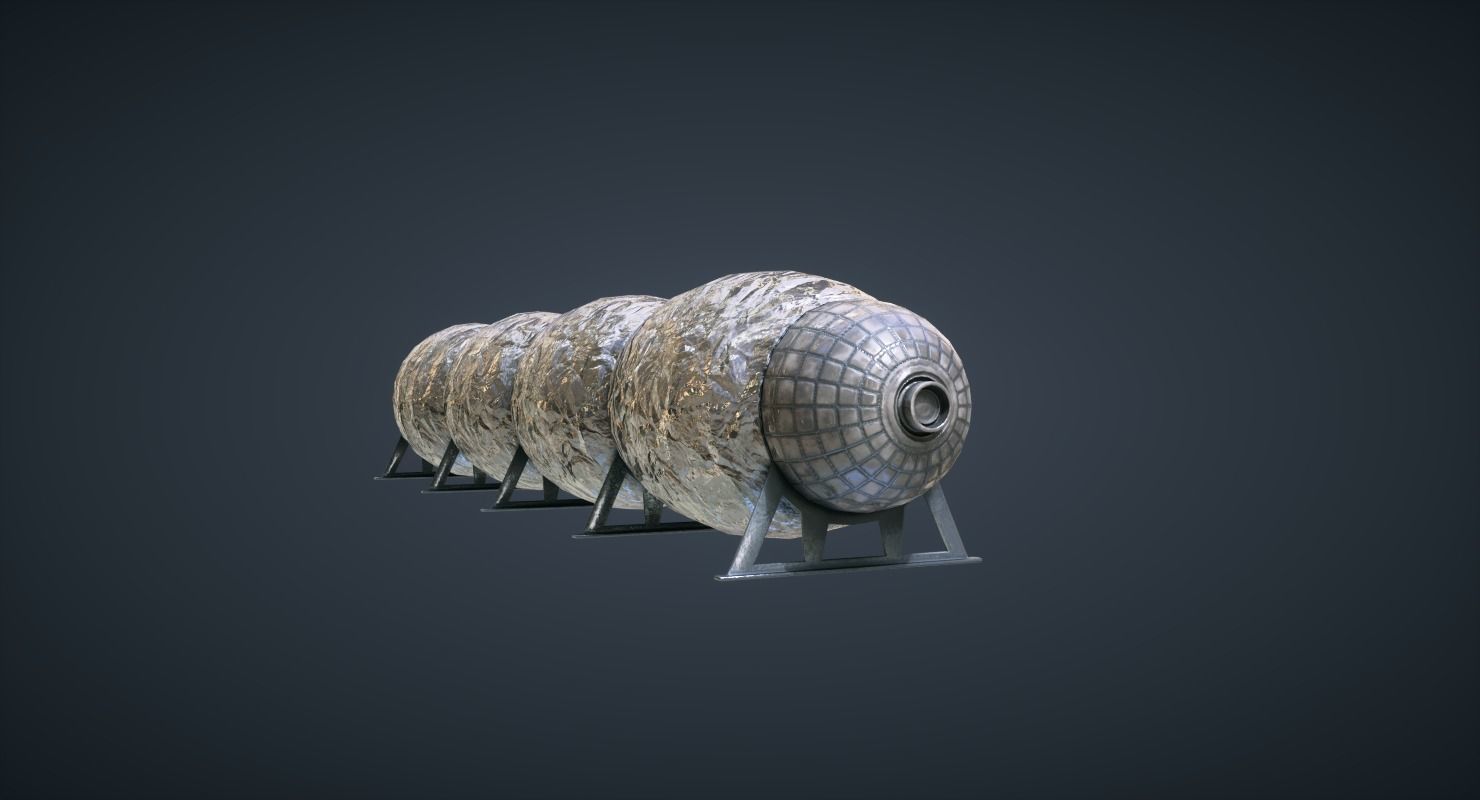 Mars KitBash - Tunel Low-poly 3D model_1