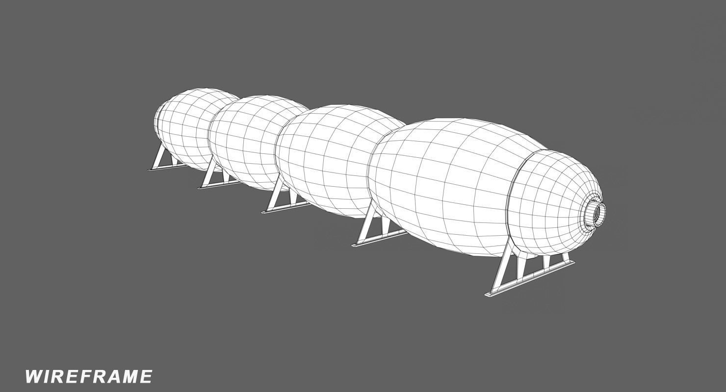 Mars KitBash - Tunel Low-poly 3D model_5