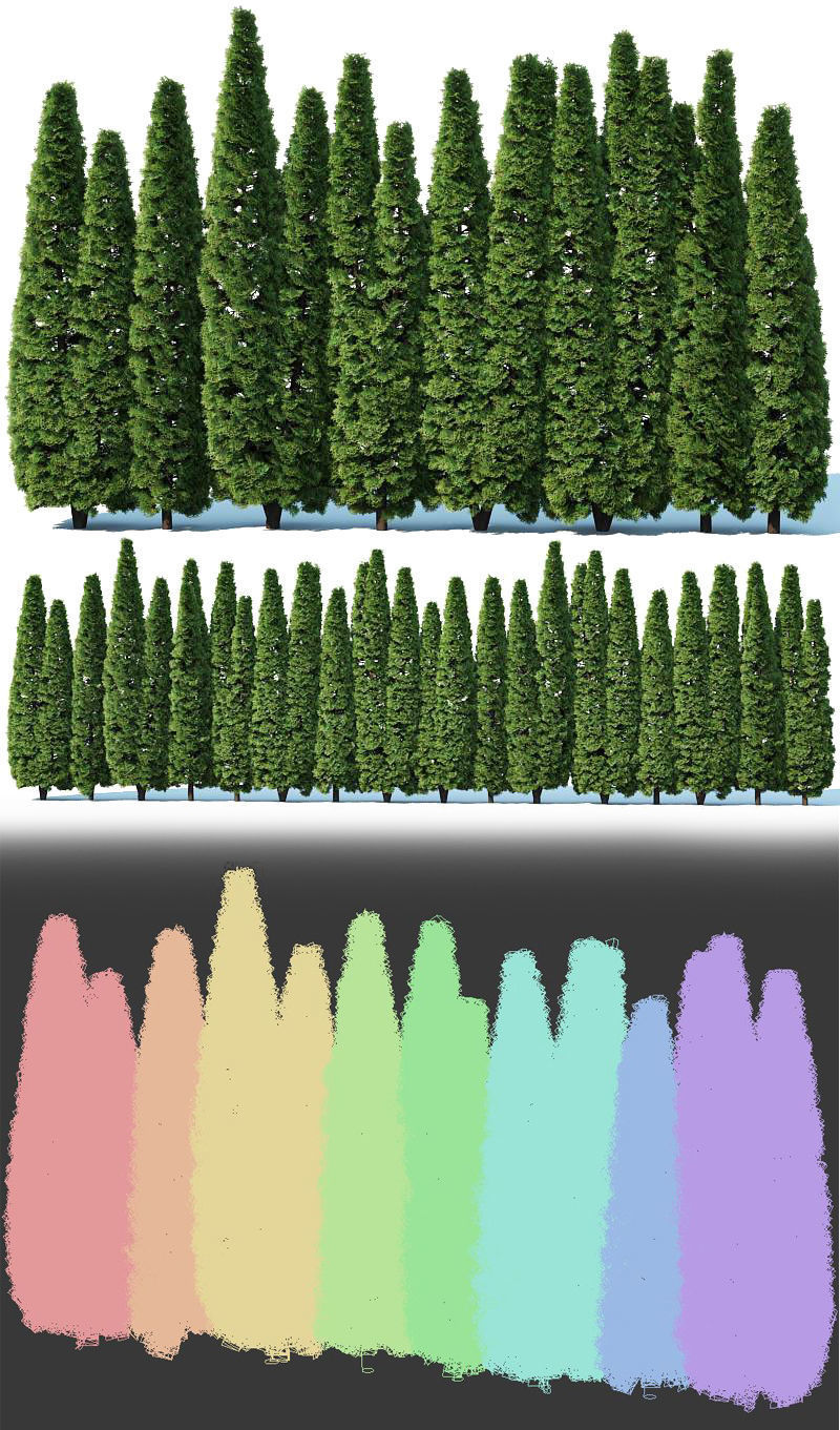 Thuya occidentalis Nr4 Smaragd privacy fence V2 3D model_2