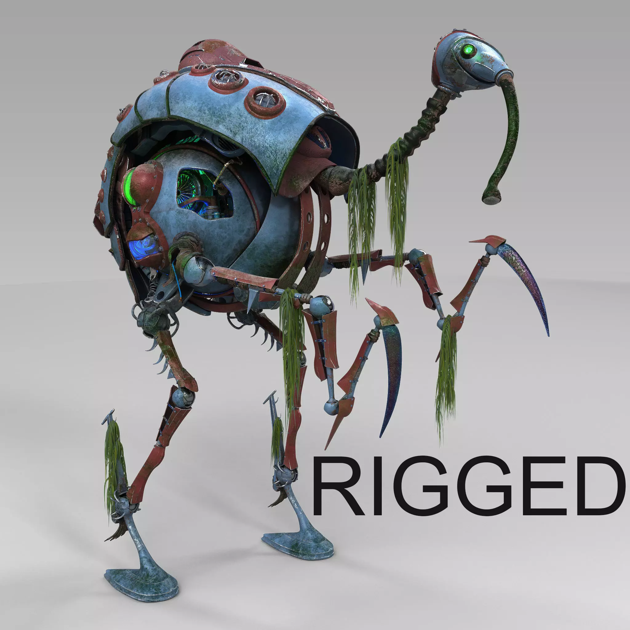 heron robot sci fi 3D model_0