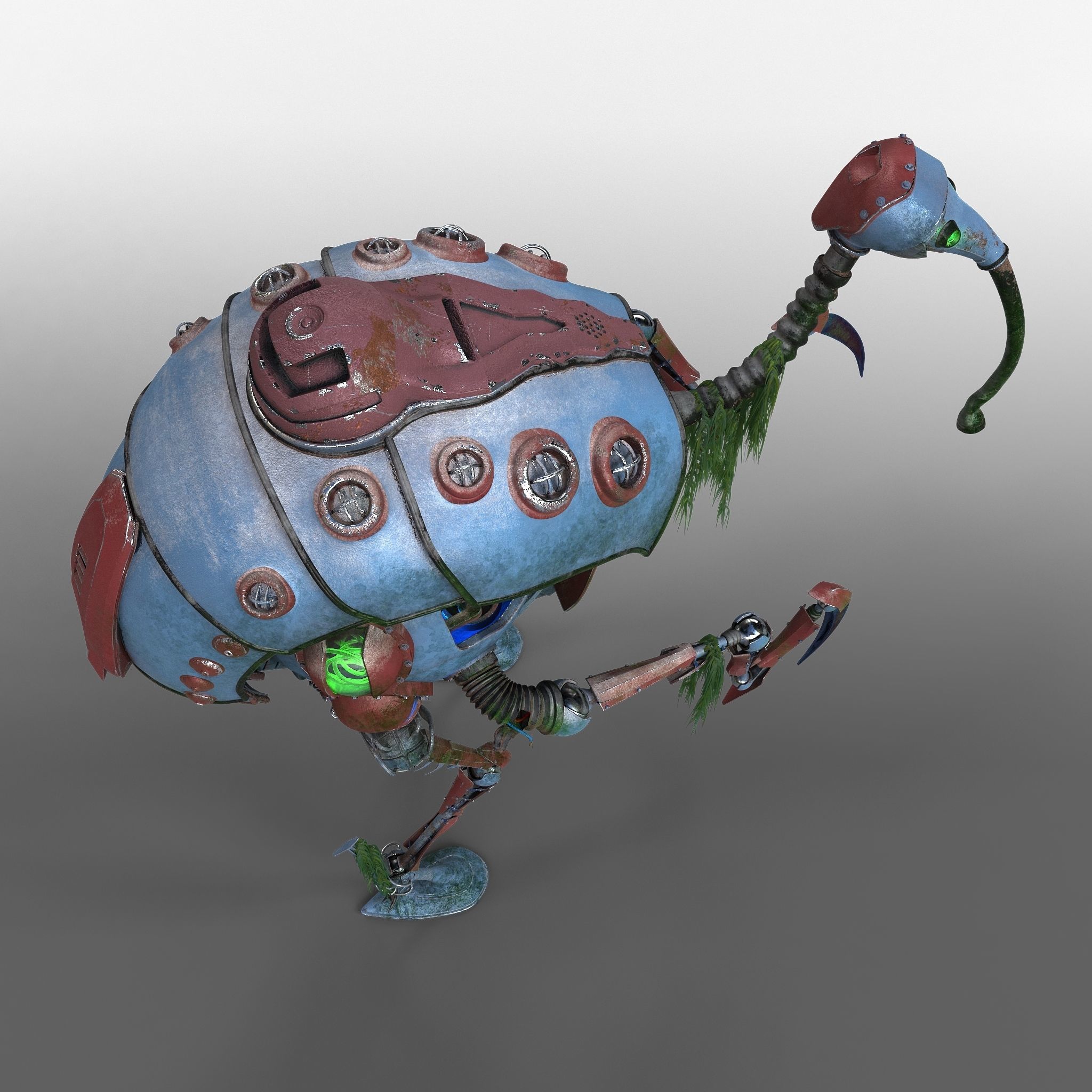heron robot sci fi 3D model_4