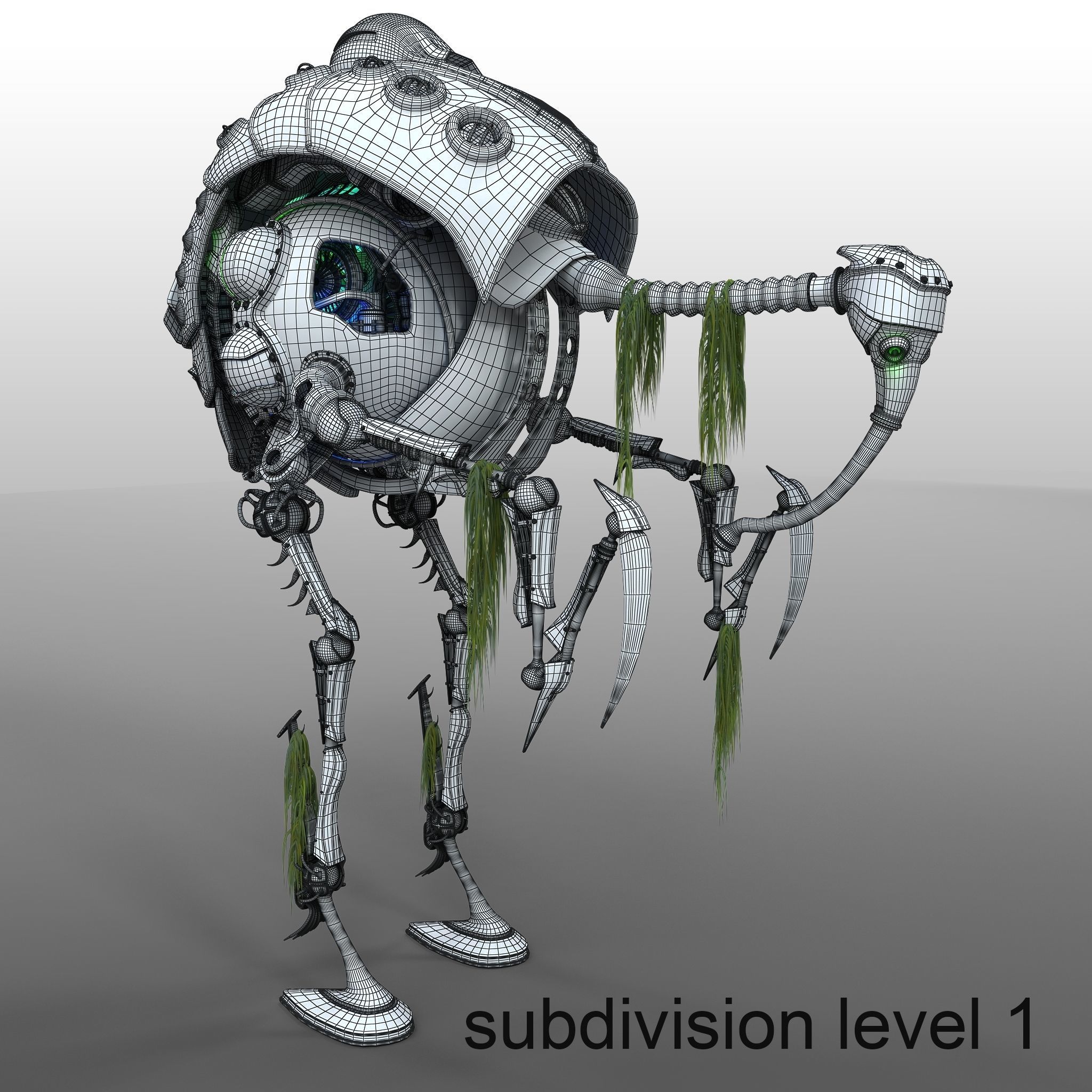 heron robot sci fi 3D model_12