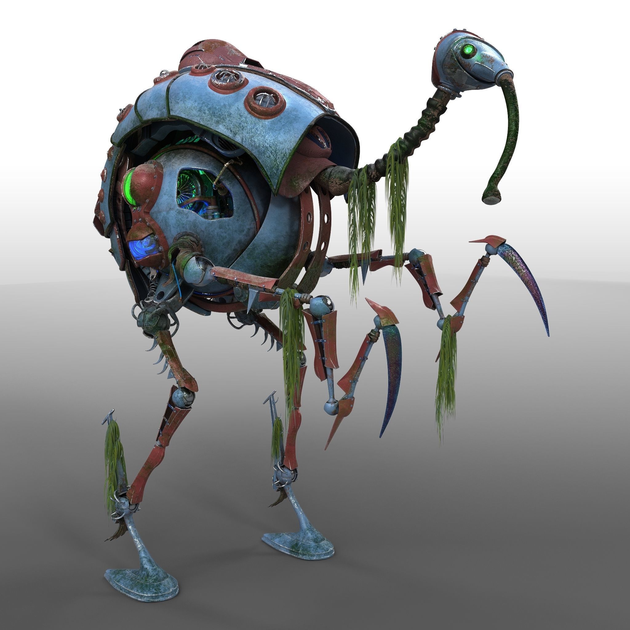 heron robot sci fi 3D model_2