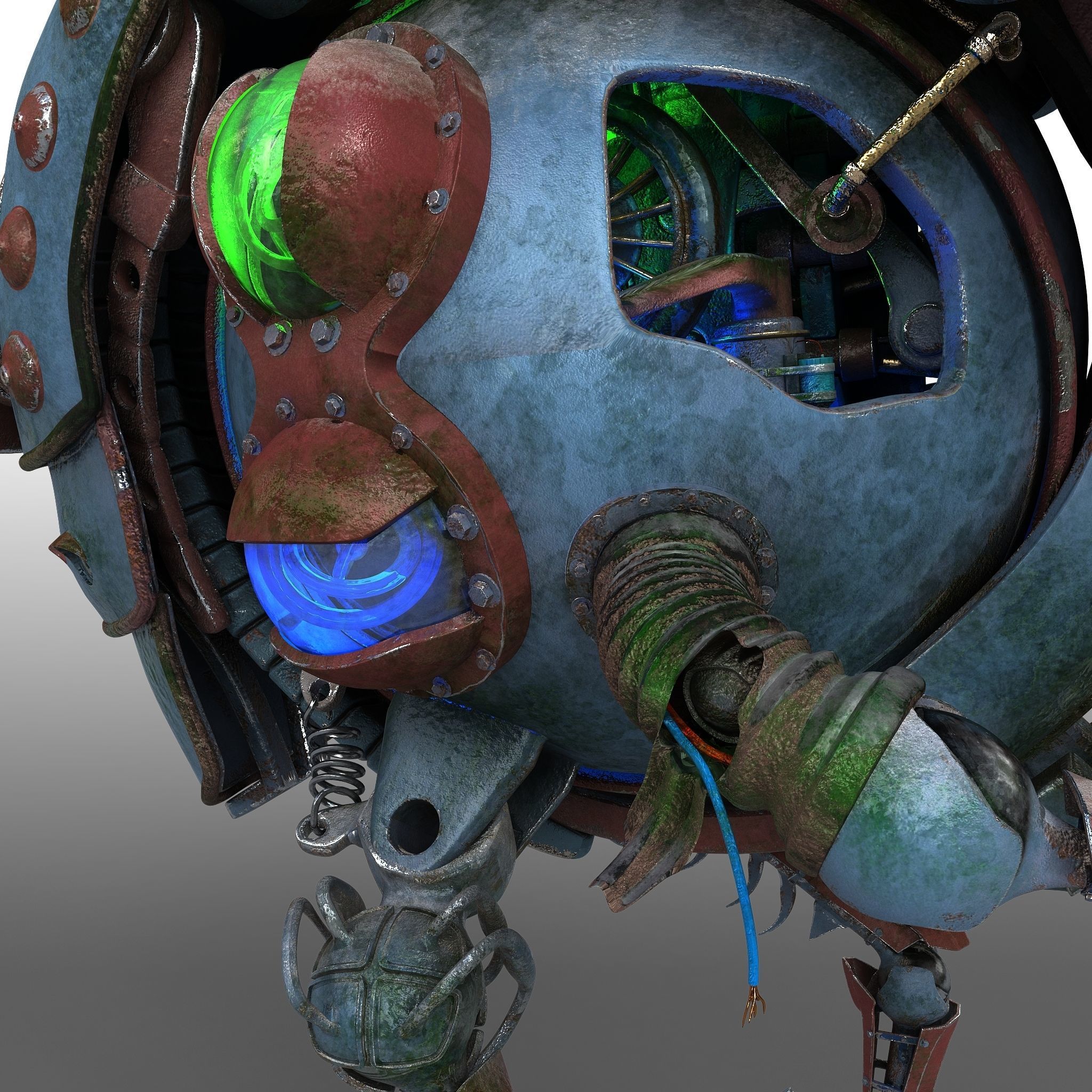 heron robot sci fi 3D model_5