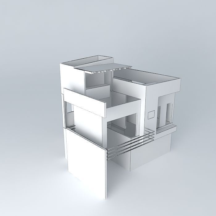 Architecture house Free 3D model_3