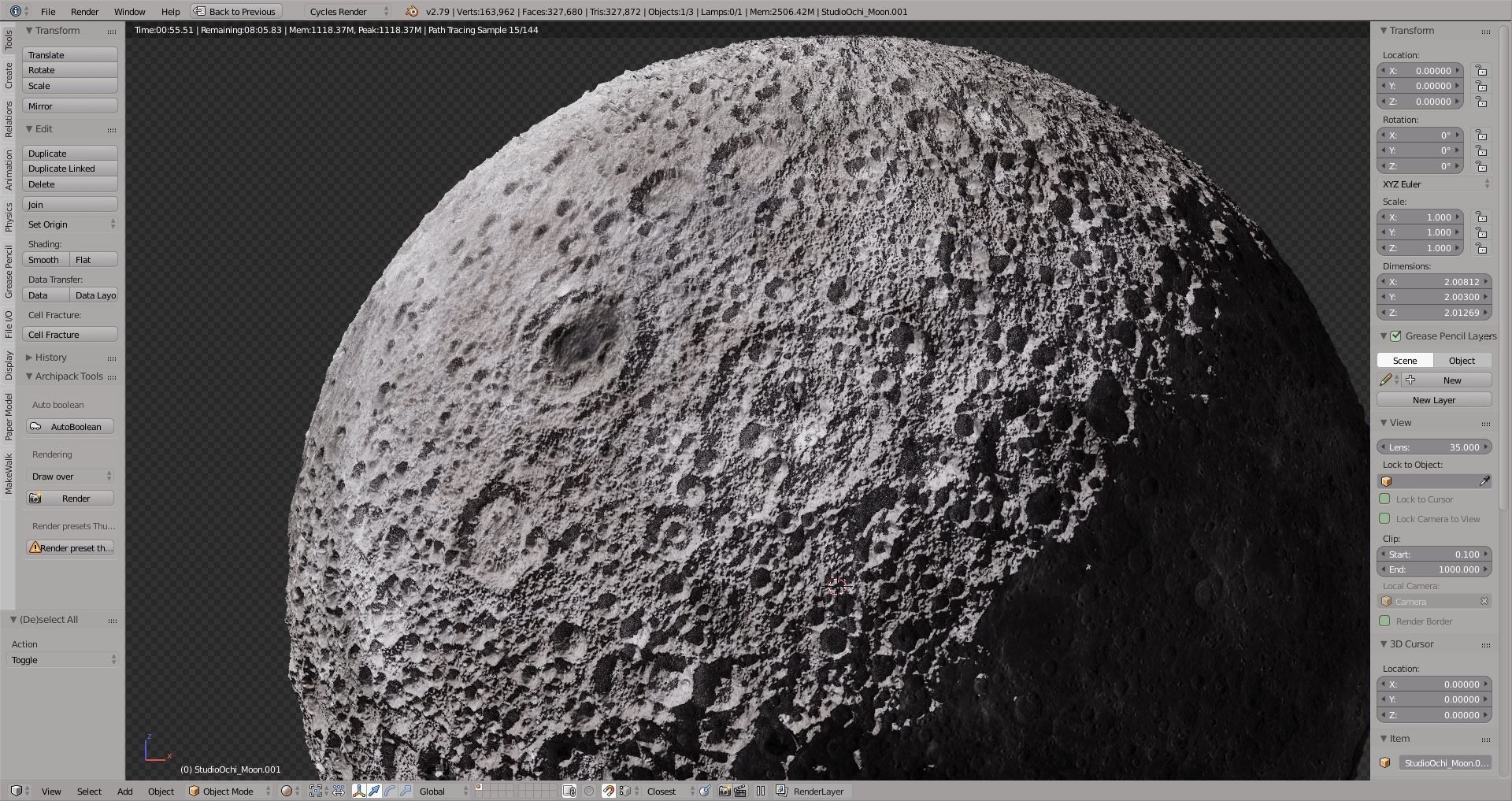Realistic Moon surface of 3D model_7