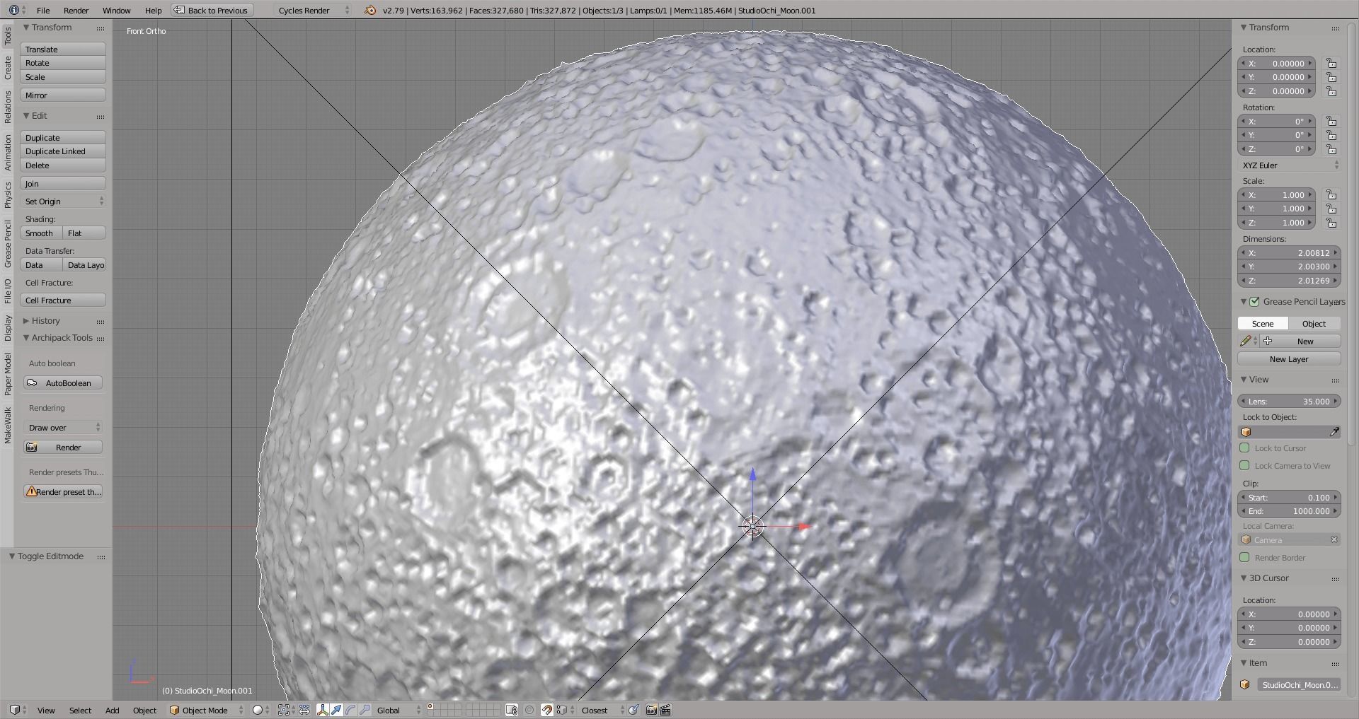 Realistic Moon surface of 3D model_5