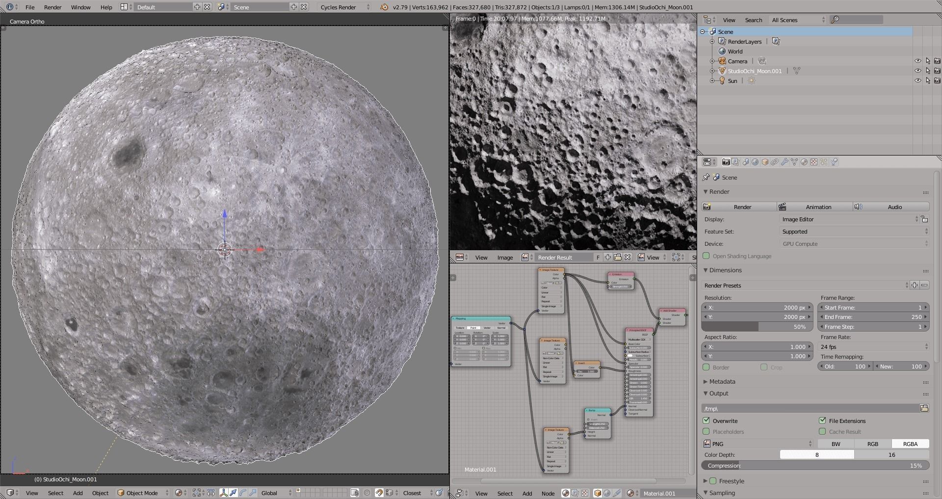 Realistic Moon surface of 3D model_9
