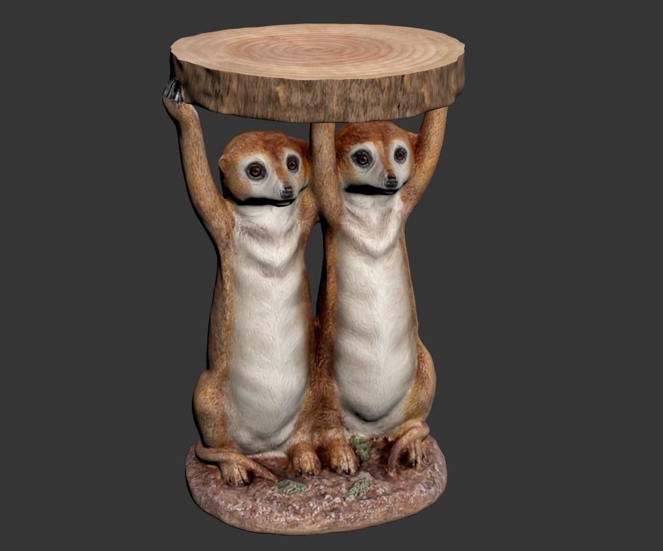 Side Table Animal Meerkat Sisters  3D model_6