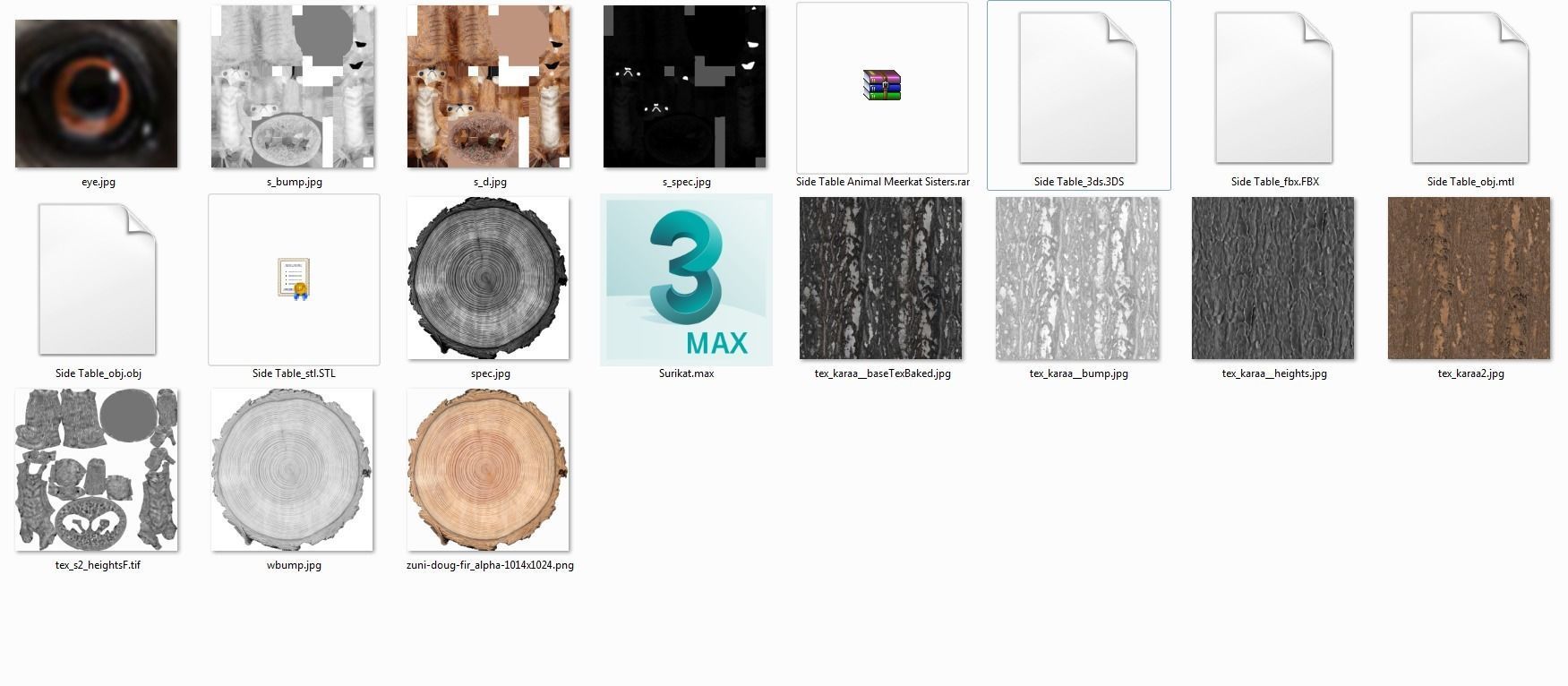 Side Table Animal Meerkat Sisters  3D model_7