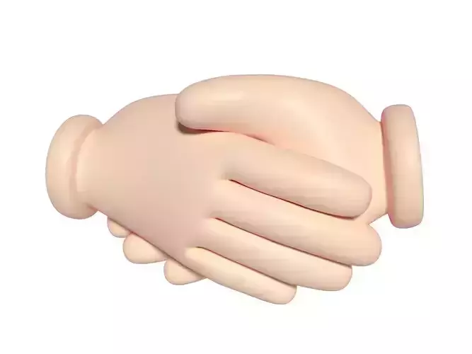 Cartoon Hand Shaking Icon 
