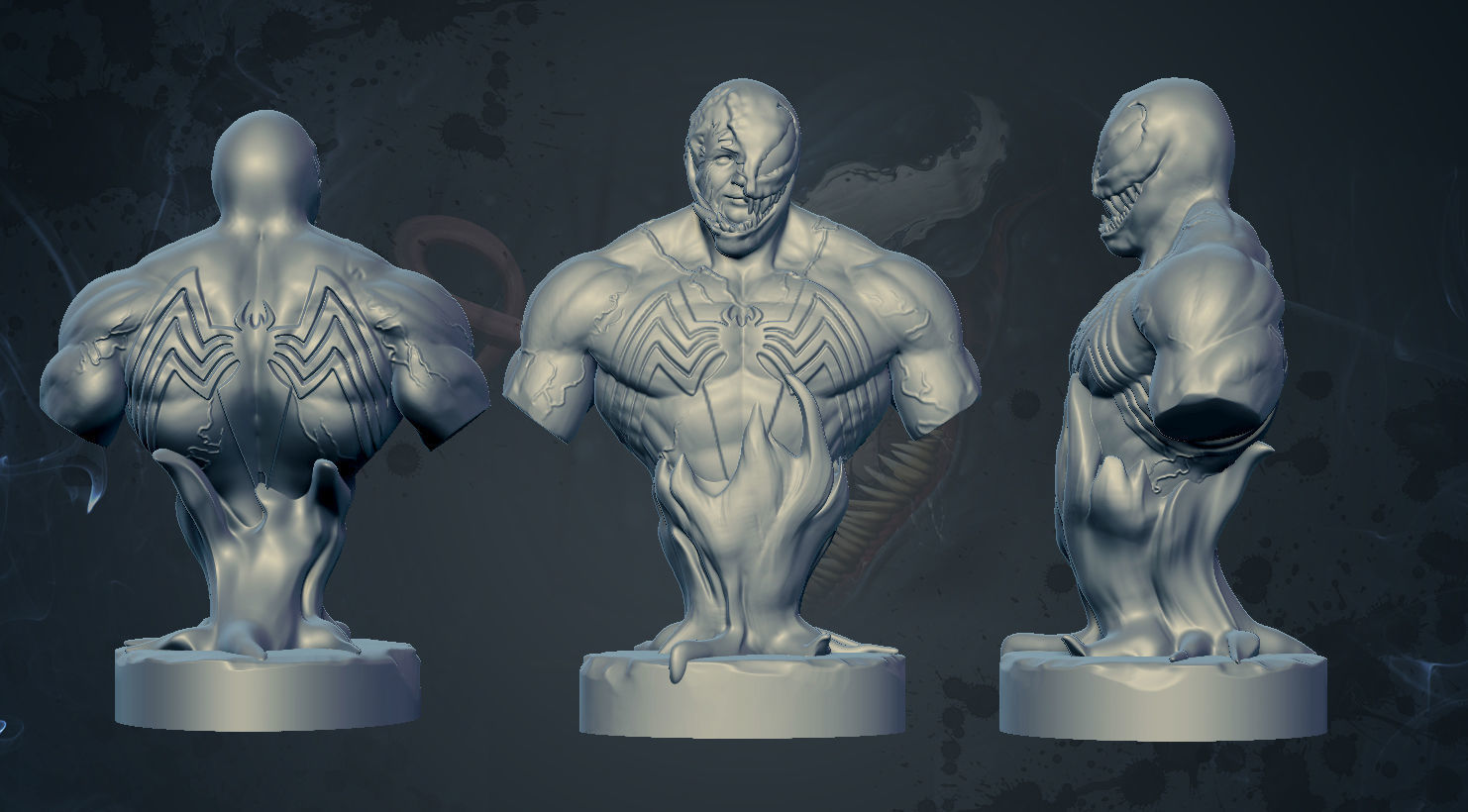 VENOM bust of 3D print model_1