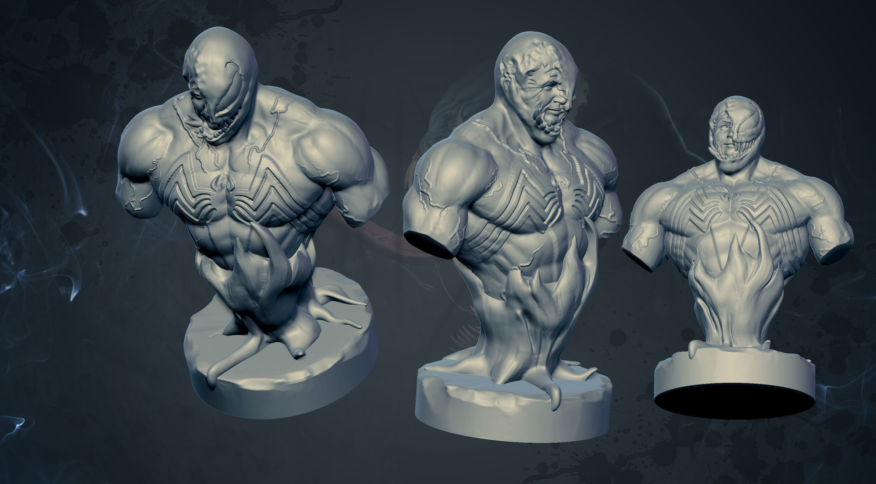 VENOM bust of 3D print model_3